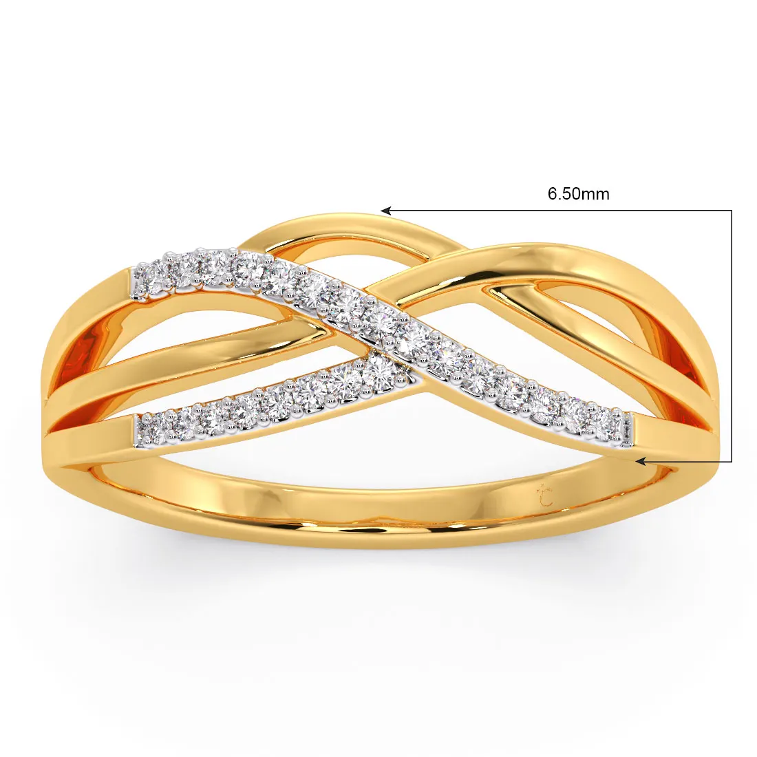 Sleek Cabled Diamond Ring - Image 2