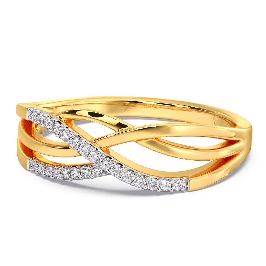 Sleek Cabled Diamond Ring - Image 3