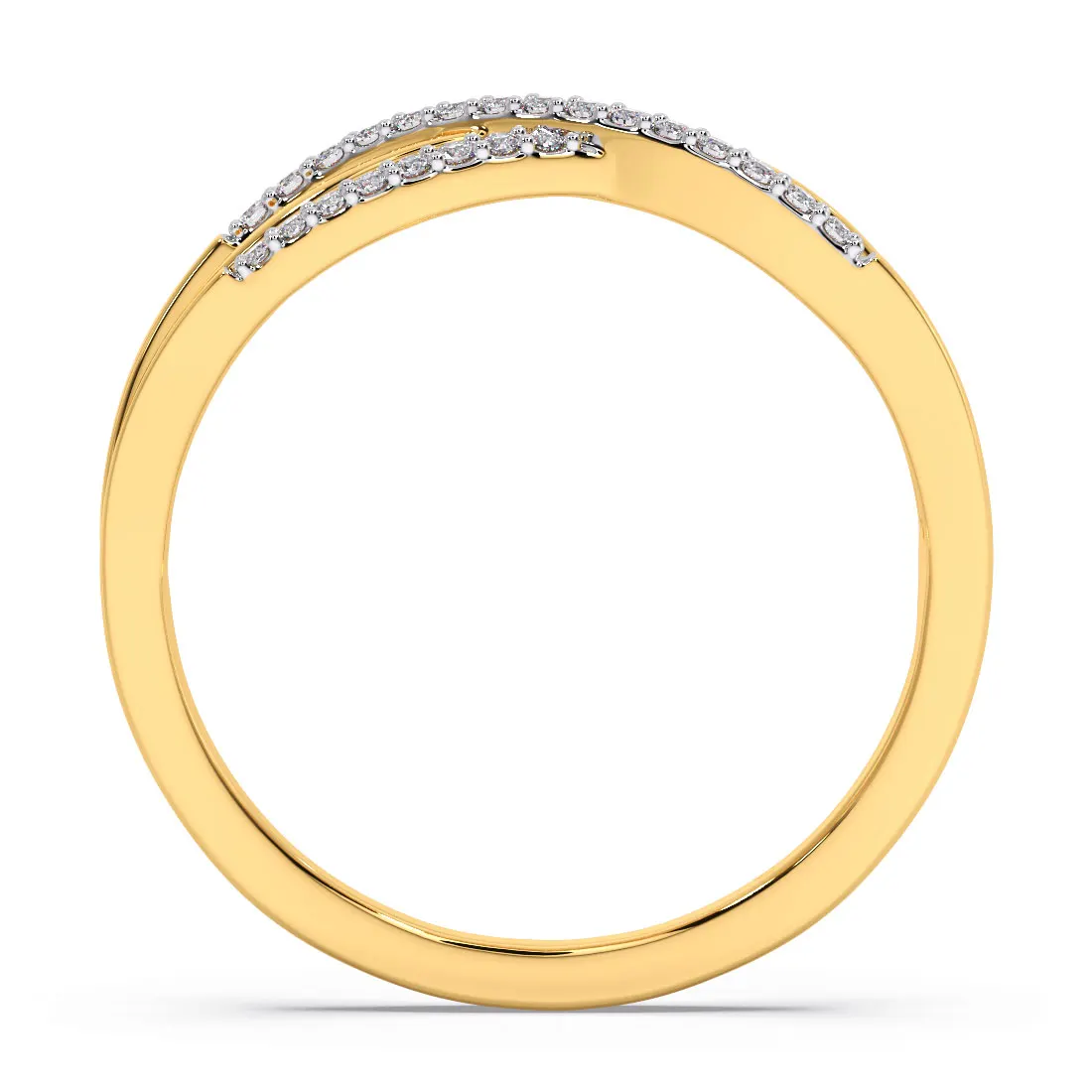 Sleek Cabled Diamond Ring - Image 4