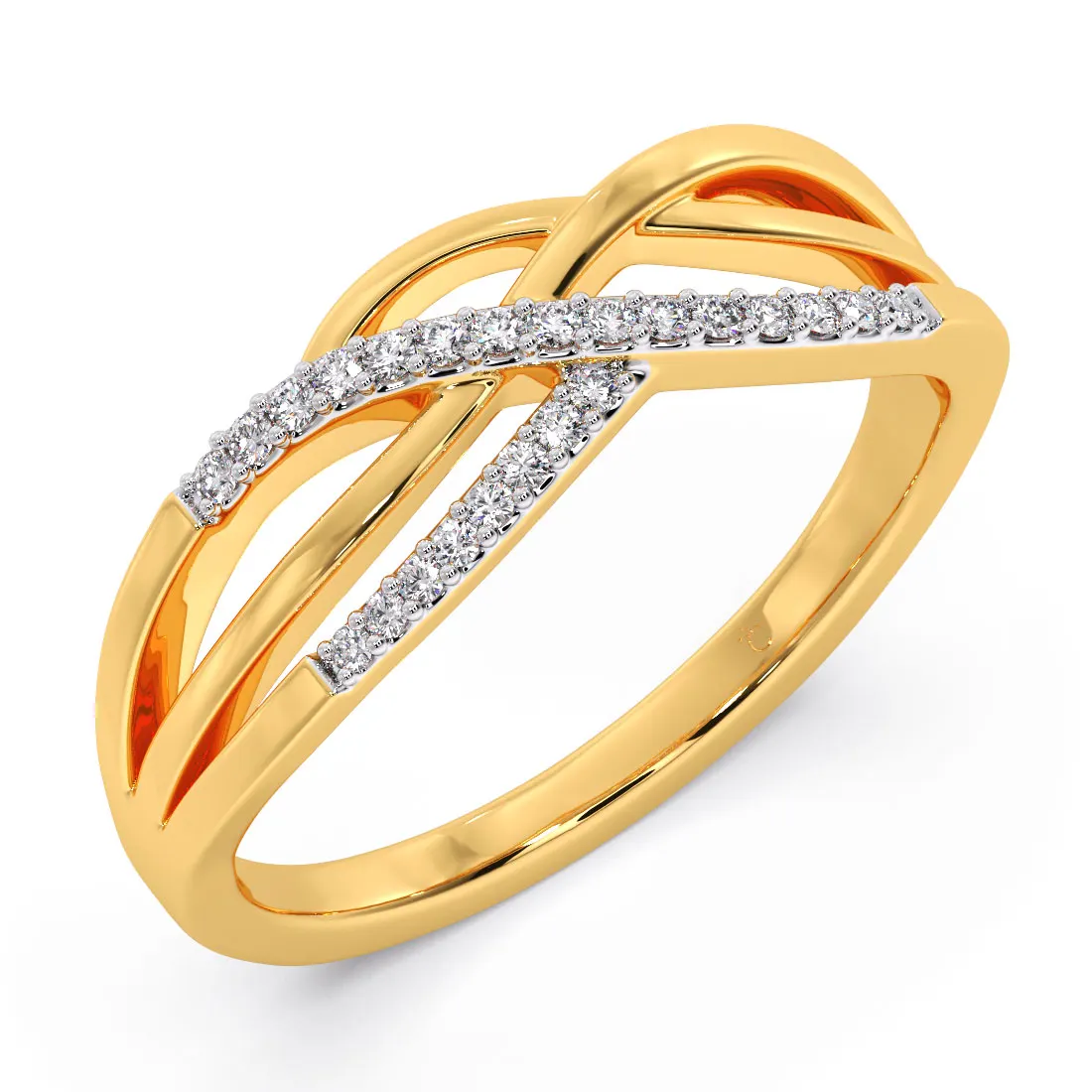 Sleek Cabled Diamond Ring